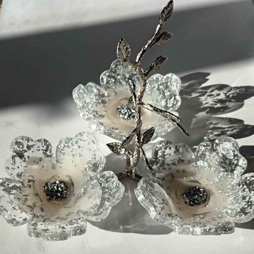 Price and Buy Resin Serving Platter for Nuts and Sweets Flower Design