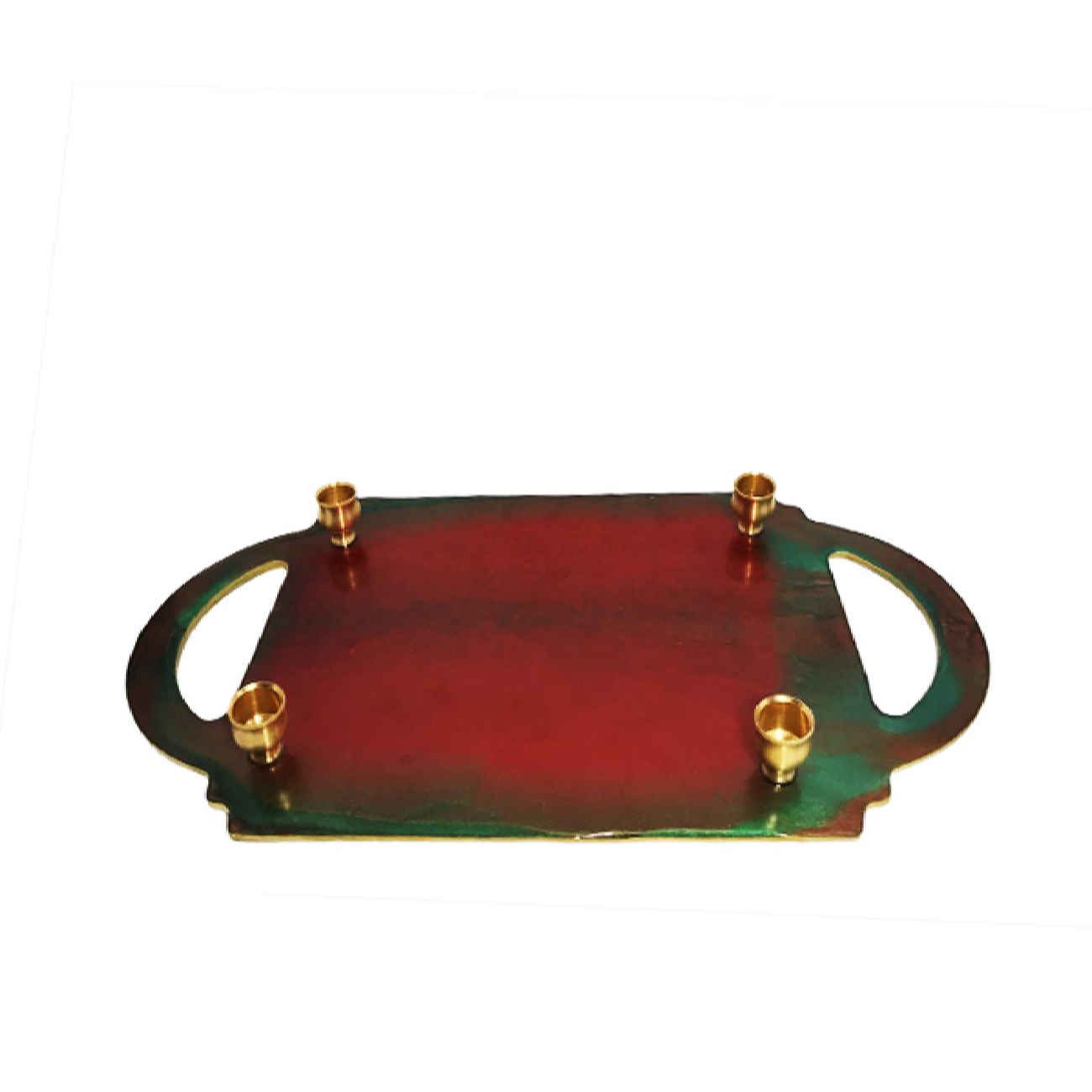 Price and Buy Resin Serving Tray Hand Painted with Handles Abstract - Image 3