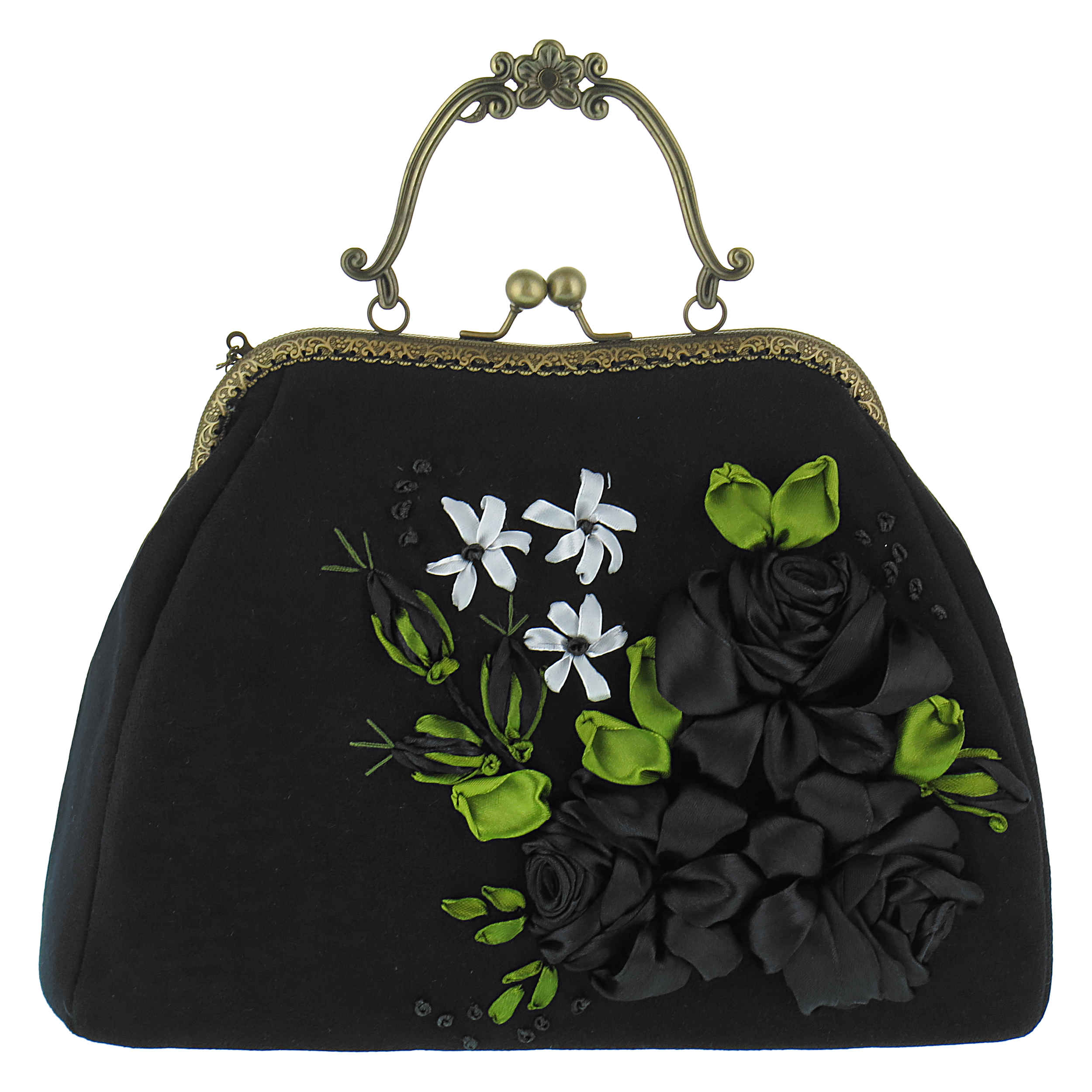 Price and Buy Ribbon Embroidery Clutch Handbag – Velvet with Malih Design