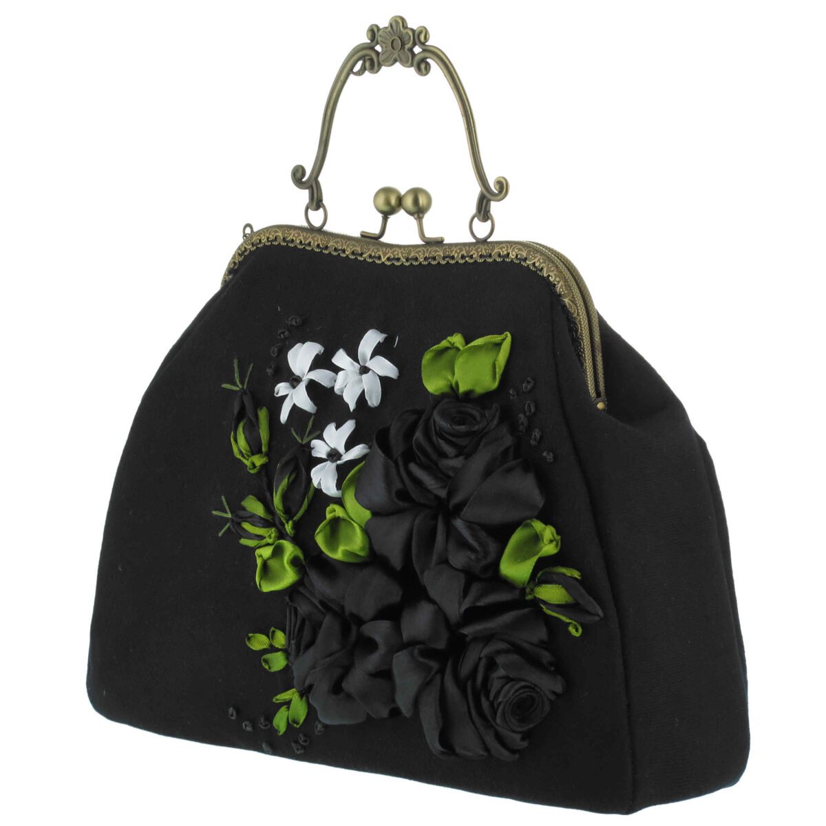 Price and Buy Ribbon Embroidery Clutch Handbag – Velvet with Malih Design - Image 3