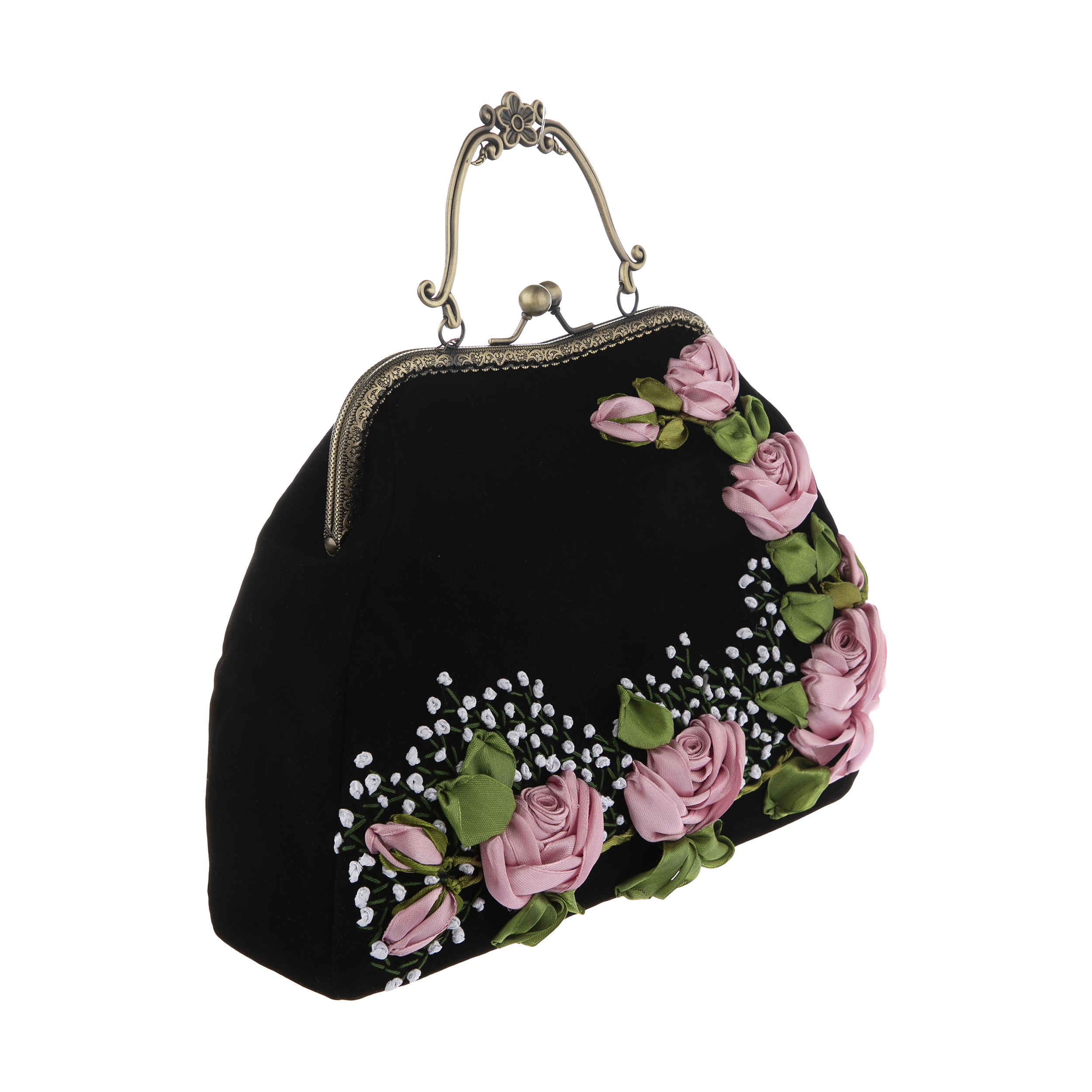 Price and Buy Ribbon Embroidery Clutch Handbag – Velvet with Nasrin Design - Image 3