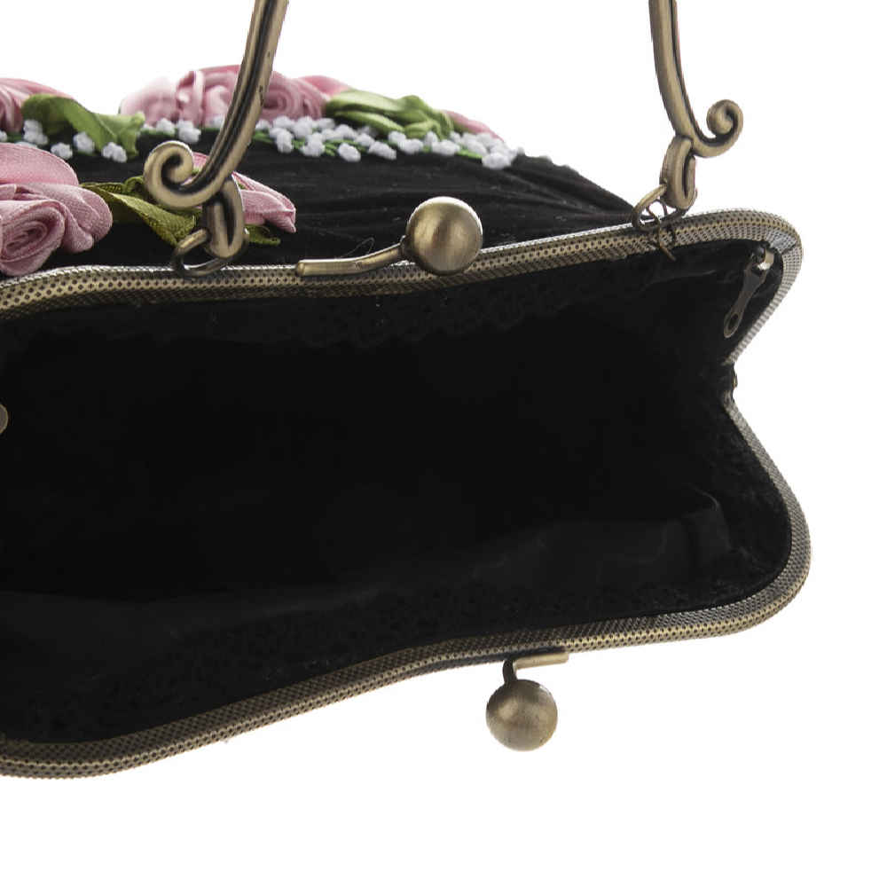 Price and Buy Ribbon Embroidery Clutch Handbag – Velvet with Nasrin Design - Image 5