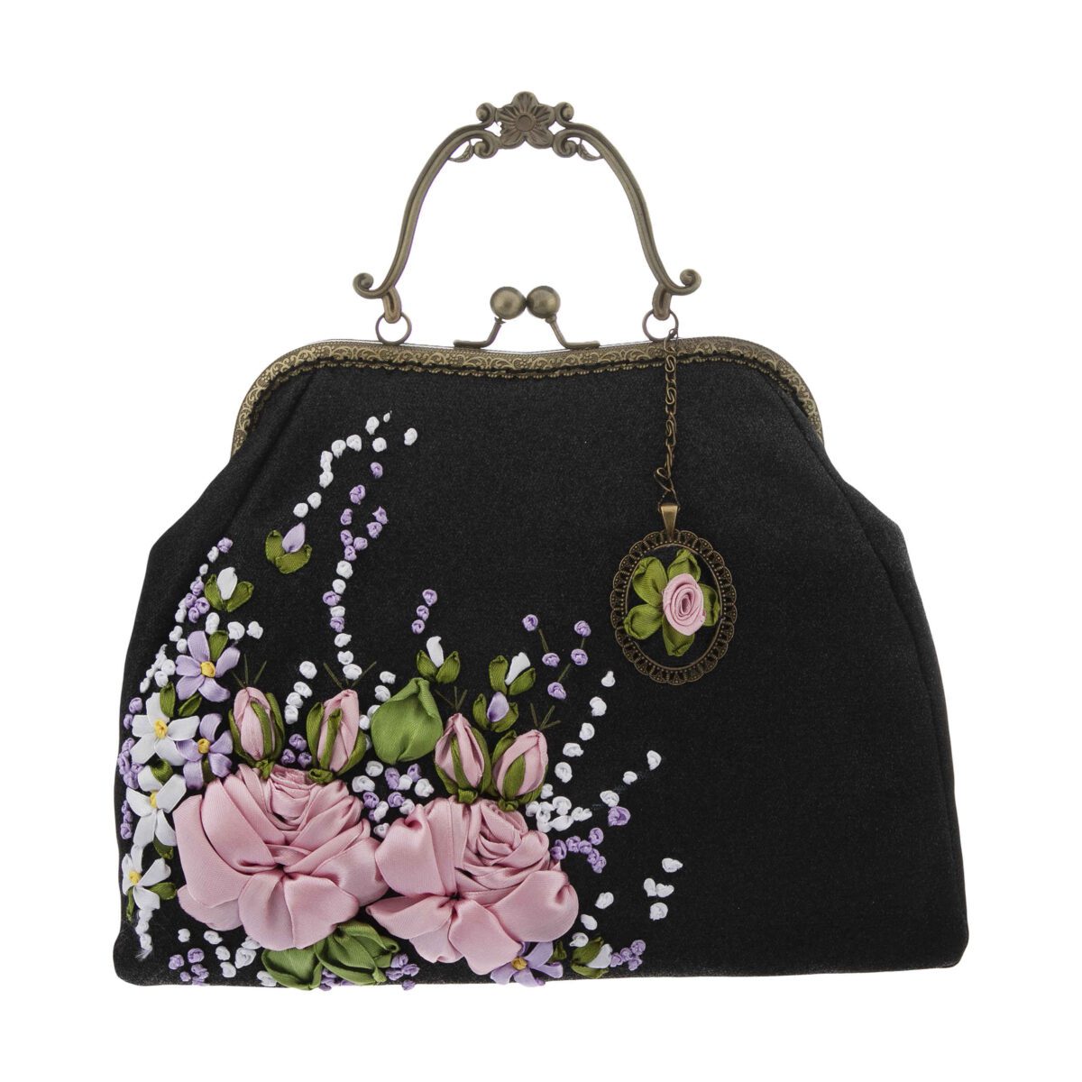 Price and Buy Ribbon Embroidery Clutch Handbag – Velvet with Reyhan Design