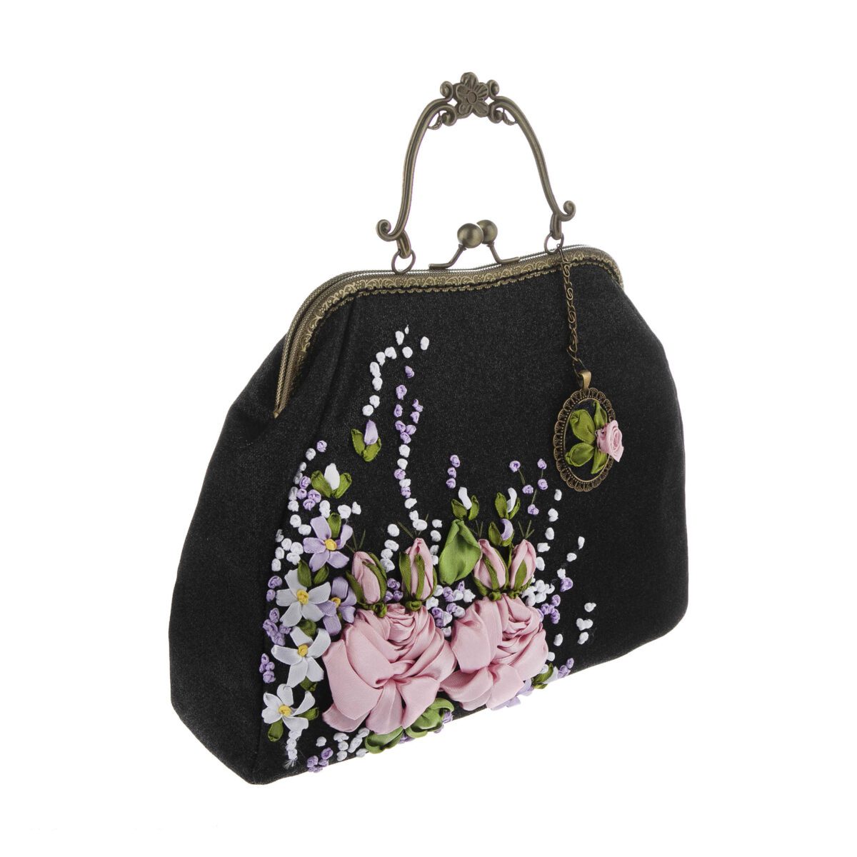 Price and Buy Ribbon Embroidery Clutch Handbag – Velvet with Reyhan Design - Image 4