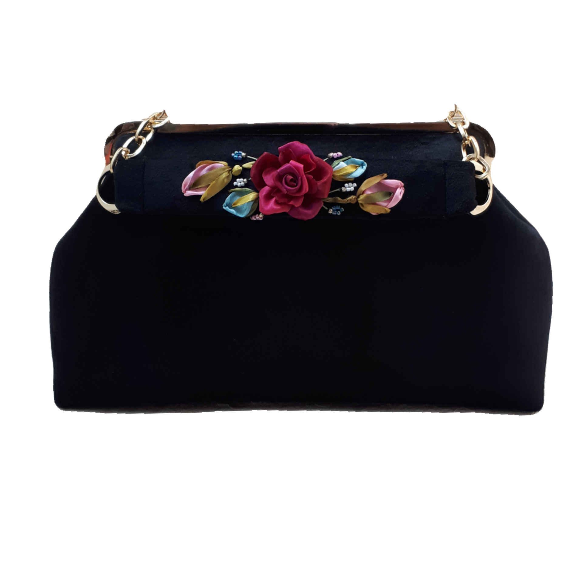 Price and Buy Ribbon Embroidery Clutch Handbag – Velvet with Samira Design - Image 3