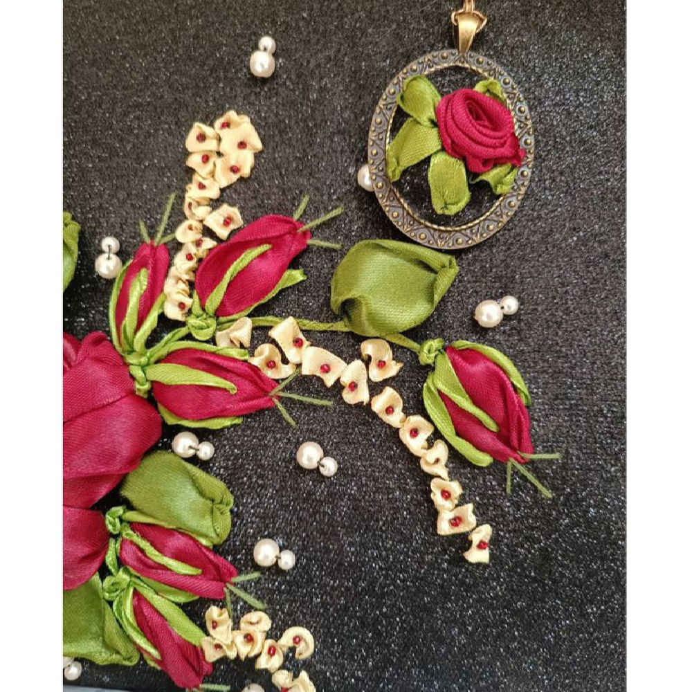 Price and Buy Ribbon Embroidery Clutch Handbag – Velvet with Sara Design - Image 3