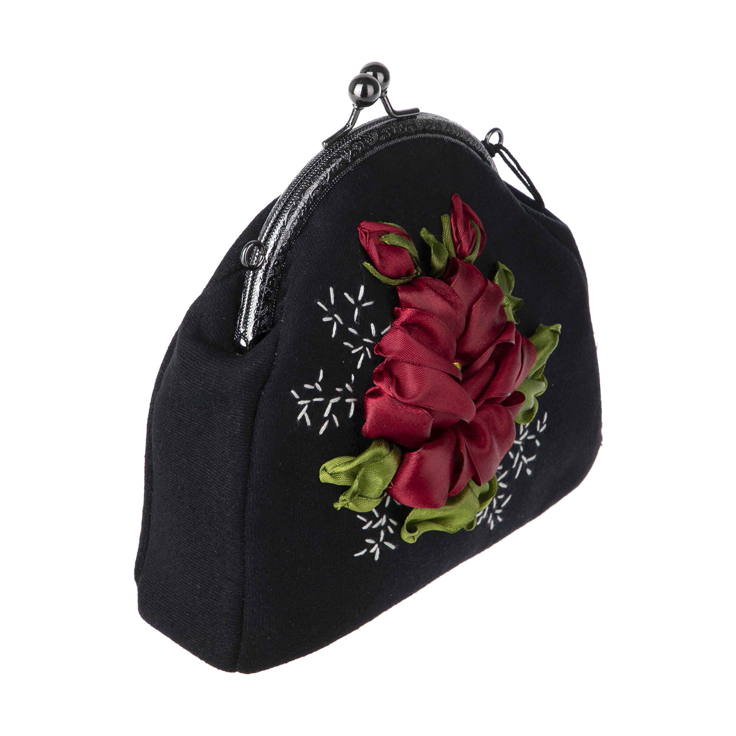 Price and Buy Ribbon Embroidery Clutch Handbag – Velvet with Tahoora Design - Image 4