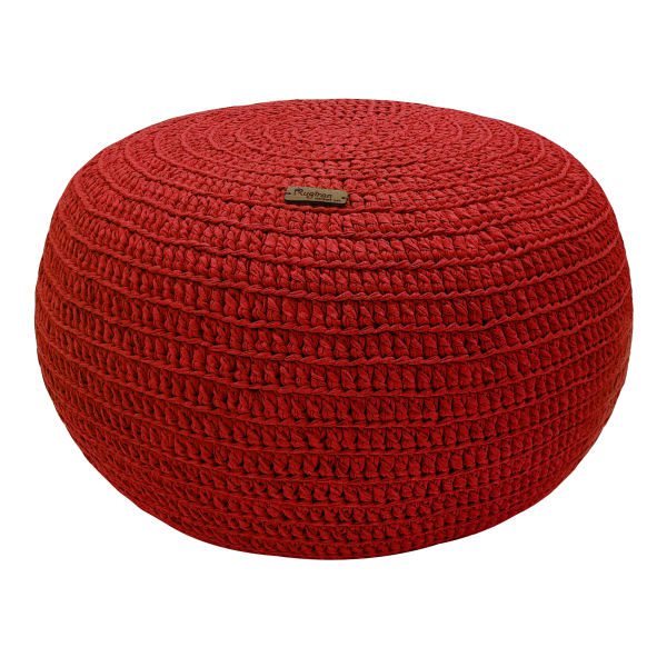 Price and Buy Round Knitted Pouffe Red Color_68f4d75dd84ec.jpeg Price and Buy Round Knitted Pouffe Red Color
