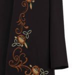 Price and Buy Round Neckline Manto with Embroidery Floral Design for Any Occasion in Black - Image 5