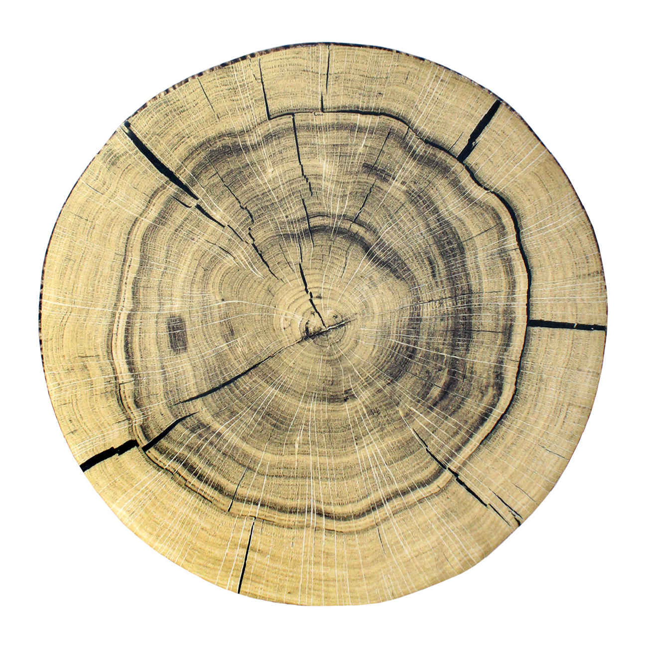 Price and Buy Round Velvet Footstool with Tree Trunk design & Wooden Legs - Image 4
