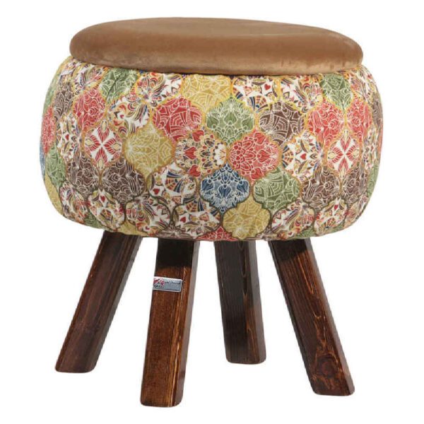 Price and Buy Round Velvet Footstool with Wooden Legs Inspired by Persian Art Brown Negar_68fd5f108ab43.jpeg Price and Buy Round Velvet Footstool with Wooden Legs Inspired by Persian Art Brown Negar