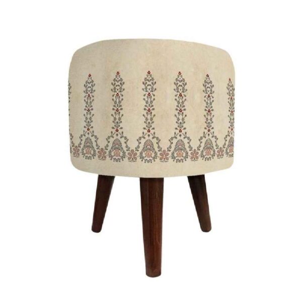 Price and Buy Round Velvet Footstool with Wooden Legs Inspired by Persian Art Cream Eslimi_68fcf54482ca0.jpeg Price and Buy Round Velvet Footstool with Wooden Legs Inspired by Persian Art Cream Eslimi
