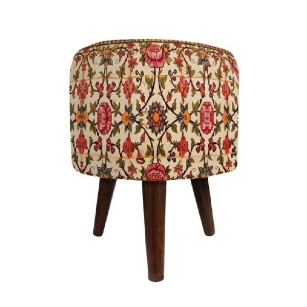 Price and Buy Round Velvet Footstool with Wooden Legs Inspired by Persian Art Cream Tile_68fcf5171453b.jpeg Price and Buy Round Velvet Footstool with Wooden Legs Inspired by Persian Art Cream Tile