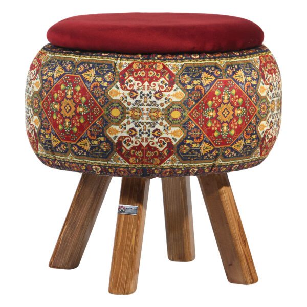 Price and Buy Round Velvet Footstool with Wooden Legs Inspired by Persian Art Maroon Nastaran_68fd5eca81fdc.jpeg Price and Buy Round Velvet Footstool with Wooden Legs Inspired by Persian Art Maroon Nastaran