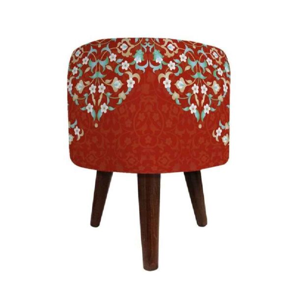 Price and Buy Round Velvet Footstool with Wooden Legs Inspired by Persian Art Red Sorkhab_68fcf4ebd5968.jpeg Price and Buy Round Velvet Footstool with Wooden Legs Inspired by Persian Art Red Sorkhab