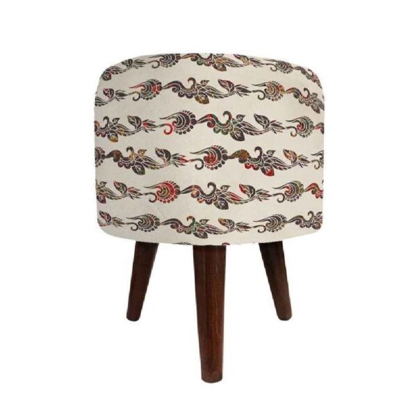 Price and Buy Round Velvet Footstool with Wooden Legs Inspired by Persian Art White Tamana_68fcf55466a9c.jpeg Price and Buy Round Velvet Footstool with Wooden Legs Inspired by Persian Art White Tamana