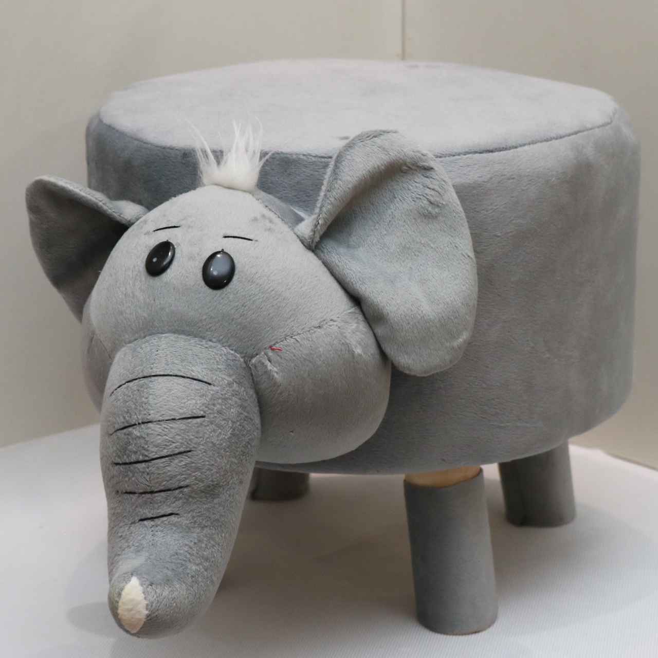 Price and Buy Round Velvet Footstool With Wooden Legs Model Childlike - Image 5