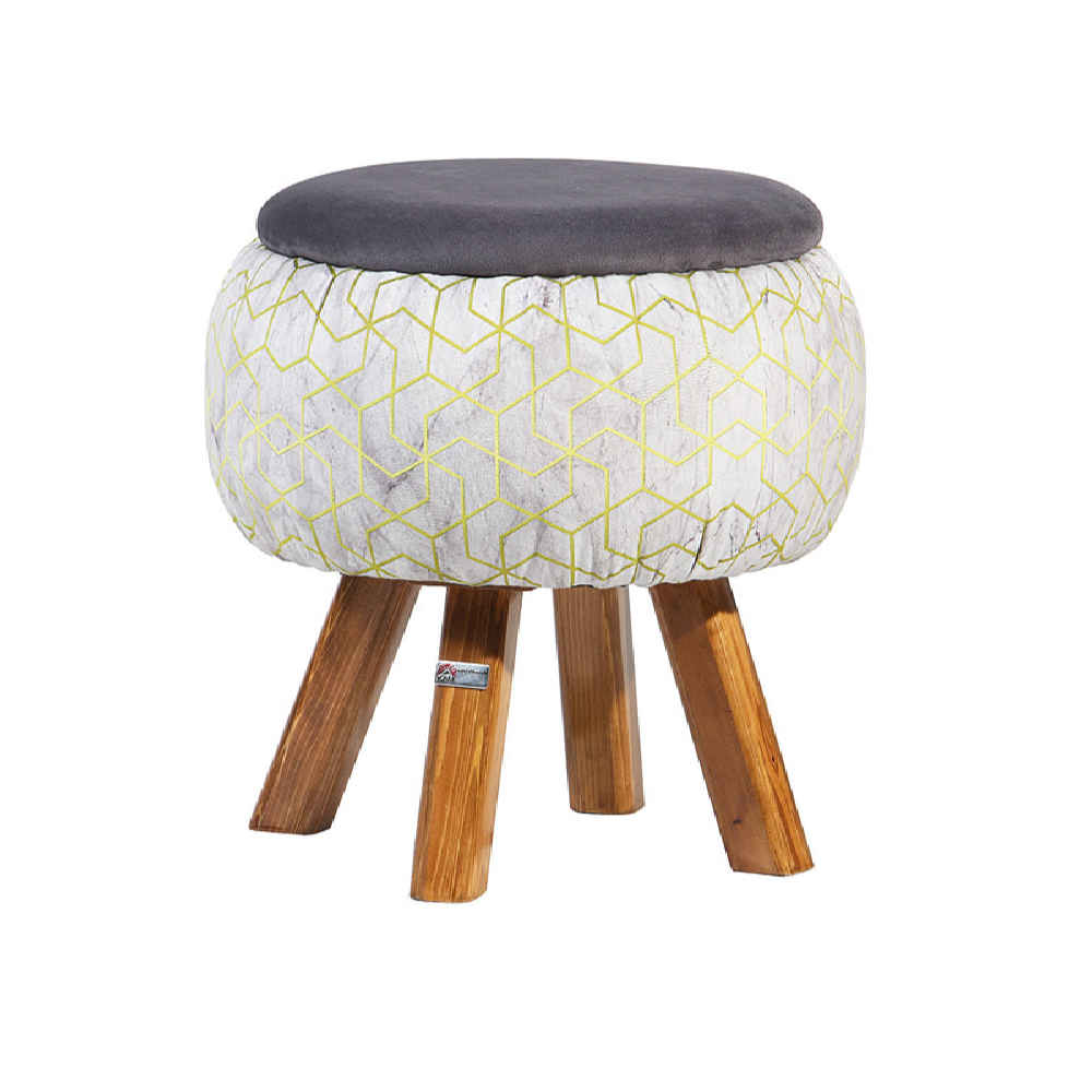 Price and Buy Round Velvet Footstool With Wooden Legs Model Lux - Image 3