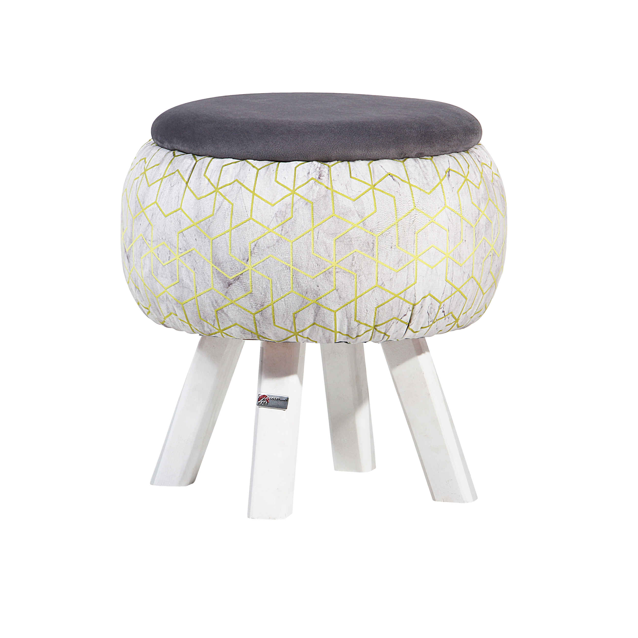 Price and Buy Round Velvet Footstool With Wooden Legs Model Lux - Image 4