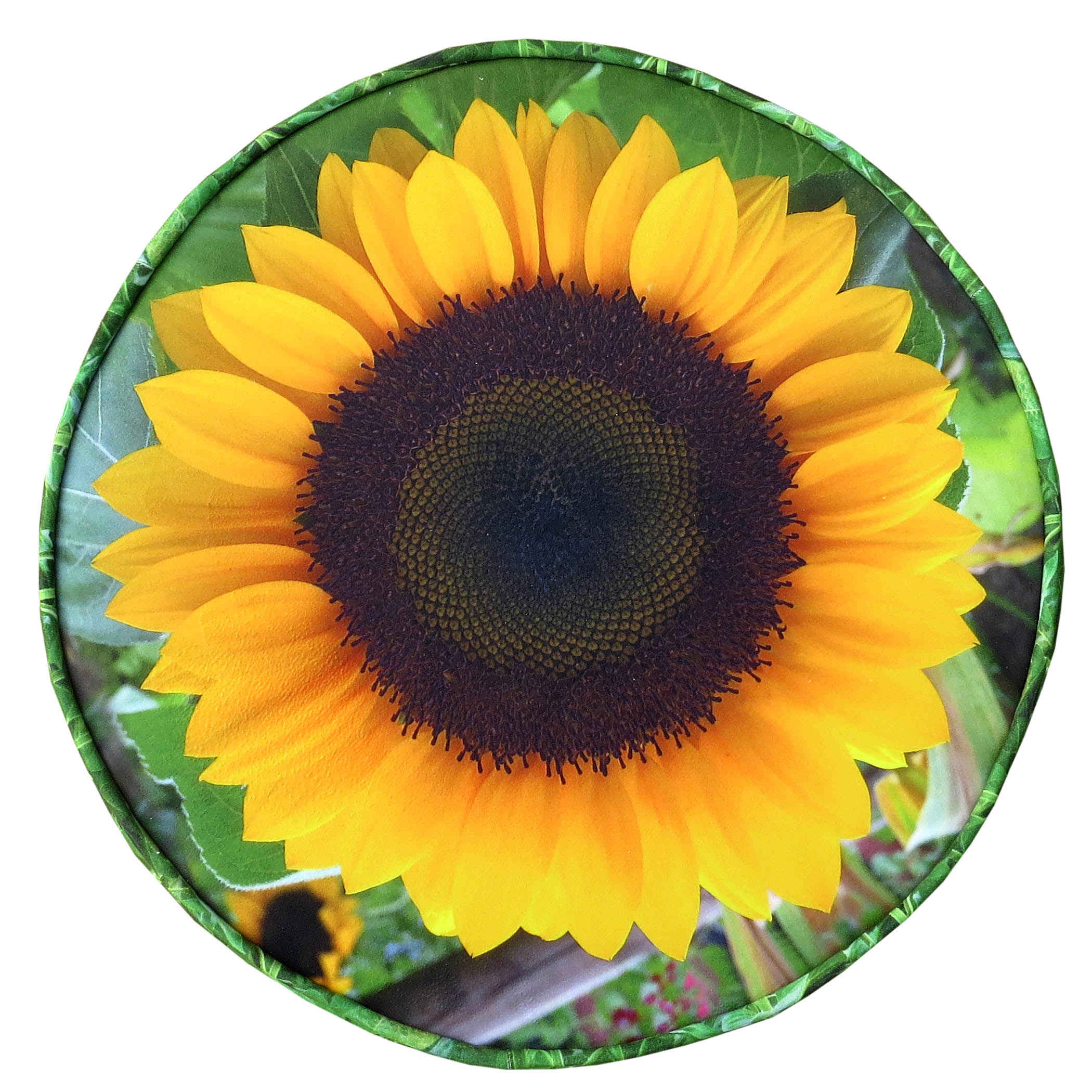 Price and Buy Round Velvet Footstool With Wooden Legs Model Sunflower - Image 3