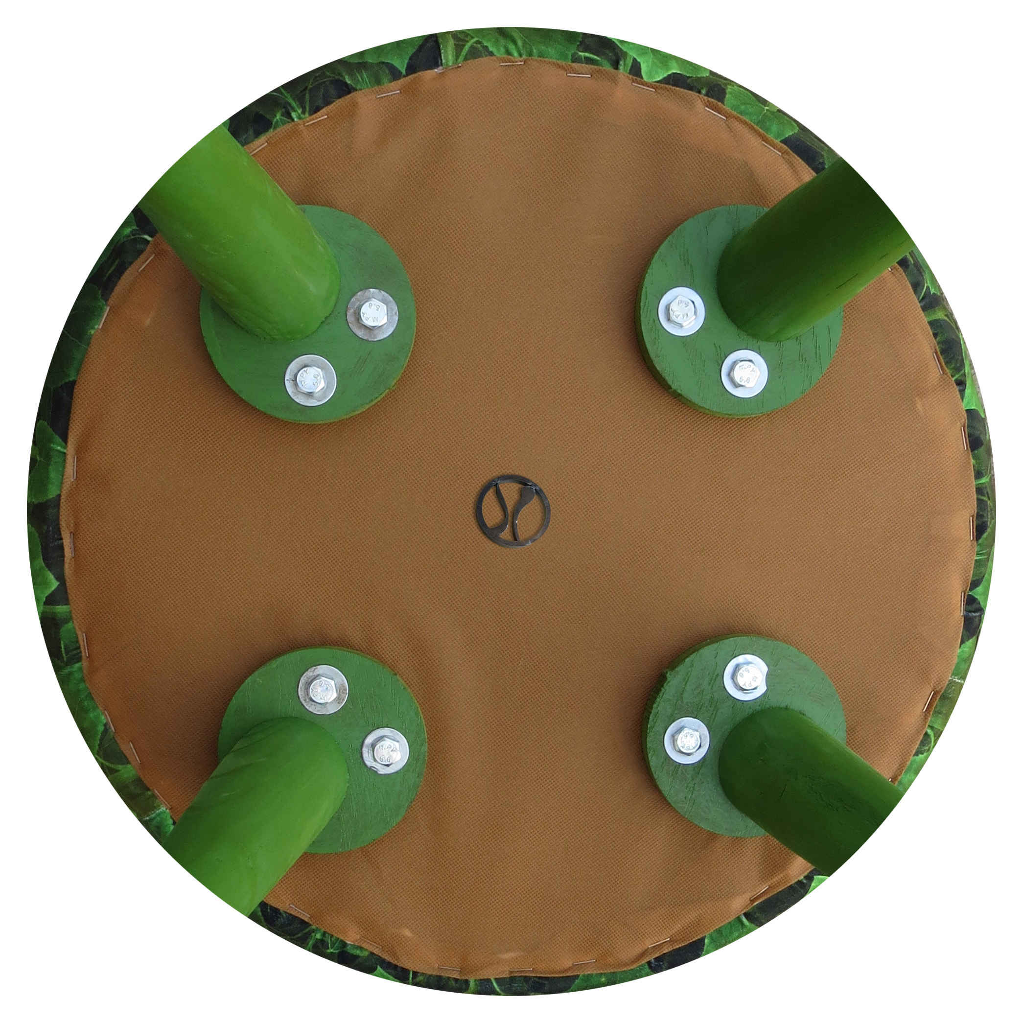 Price and Buy Round Velvet Footstool With Wooden Legs Model Sunflower - Image 5