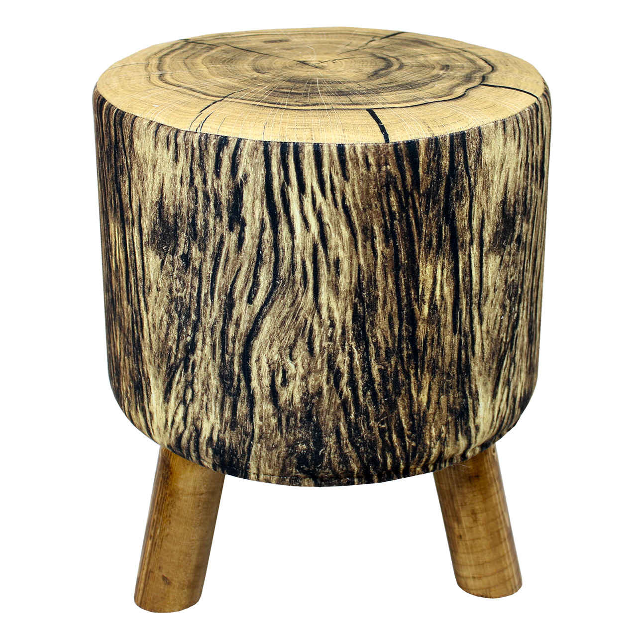 Price and Buy Round Velvet Footstool With Wooden Legs Model Trunk