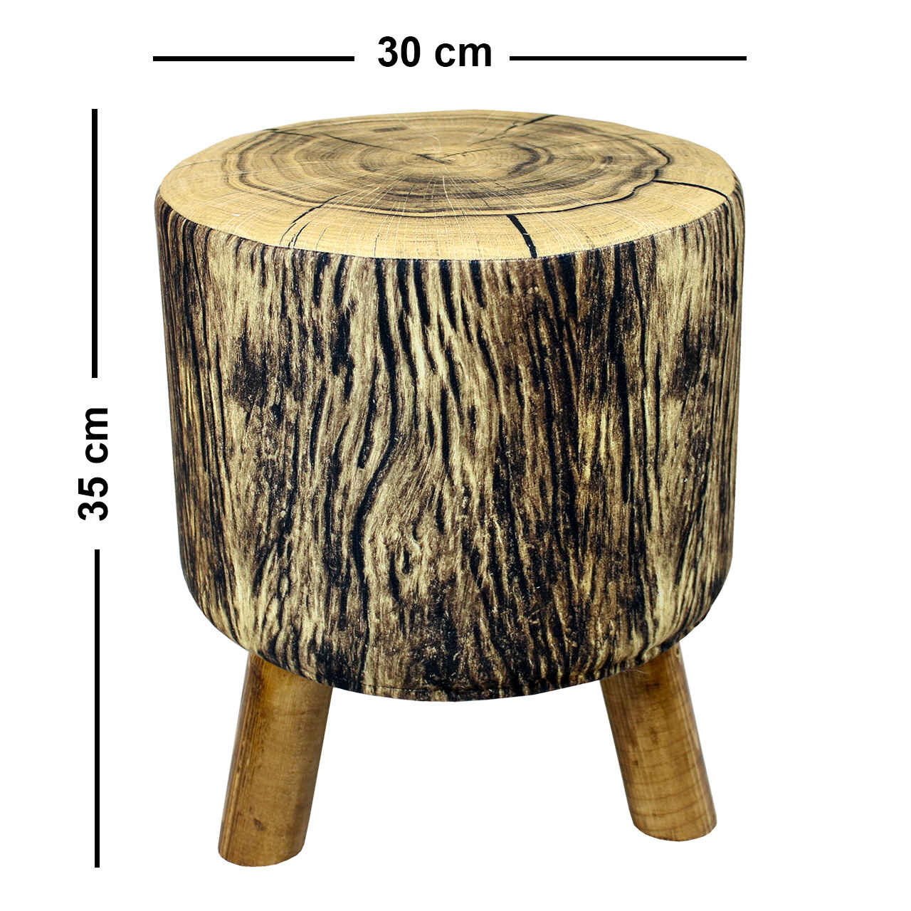 Price and Buy Round Velvet Footstool With Wooden Legs Model Trunk - Image 3