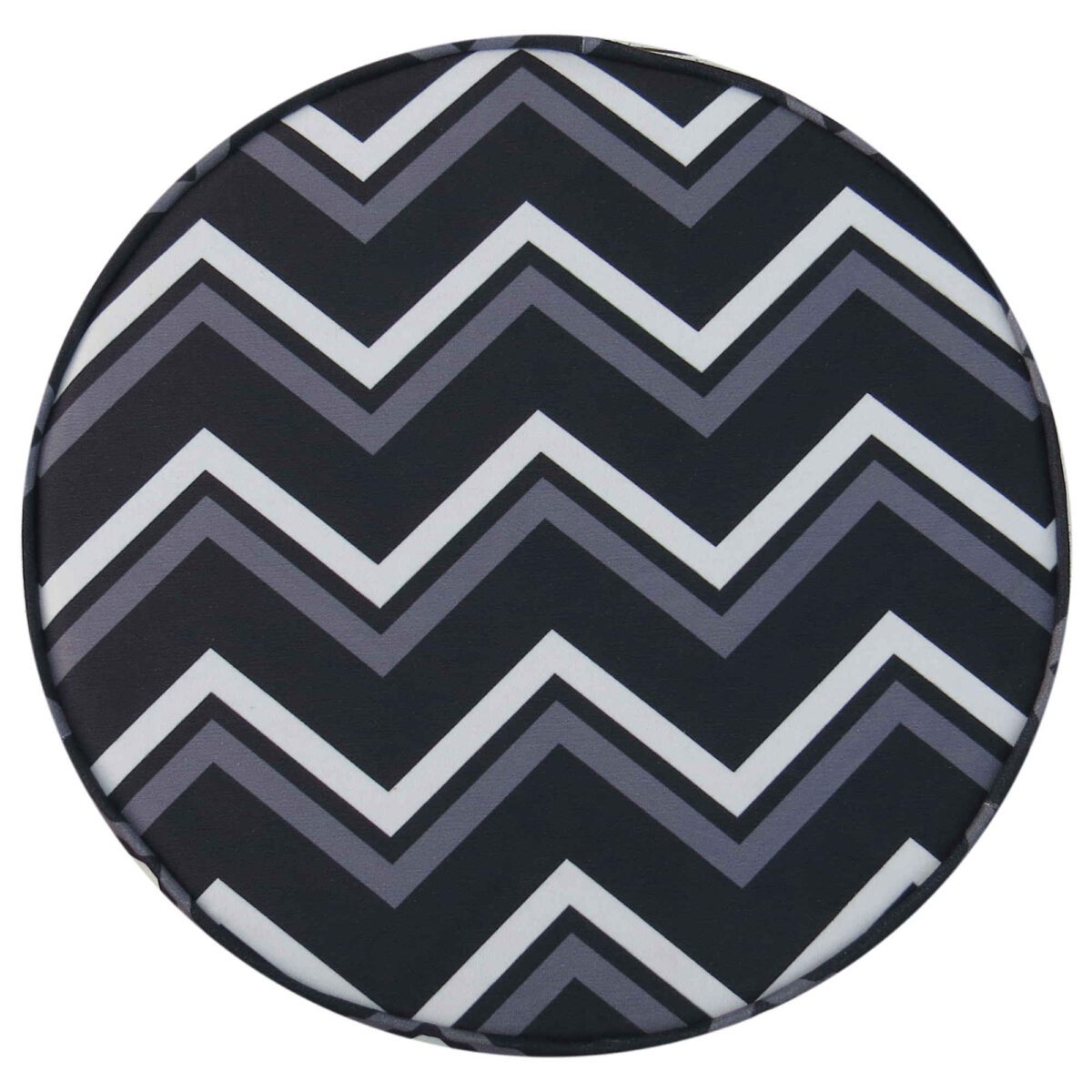 Price and Buy Round Velvet Footstool With Wooden Legs Model Zigzag - Image 6