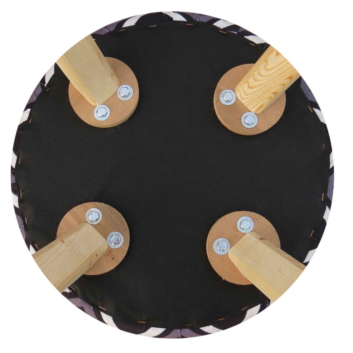 Price and Buy Round Velvet Footstool With Wooden Legs Model Zigzag - Image 7