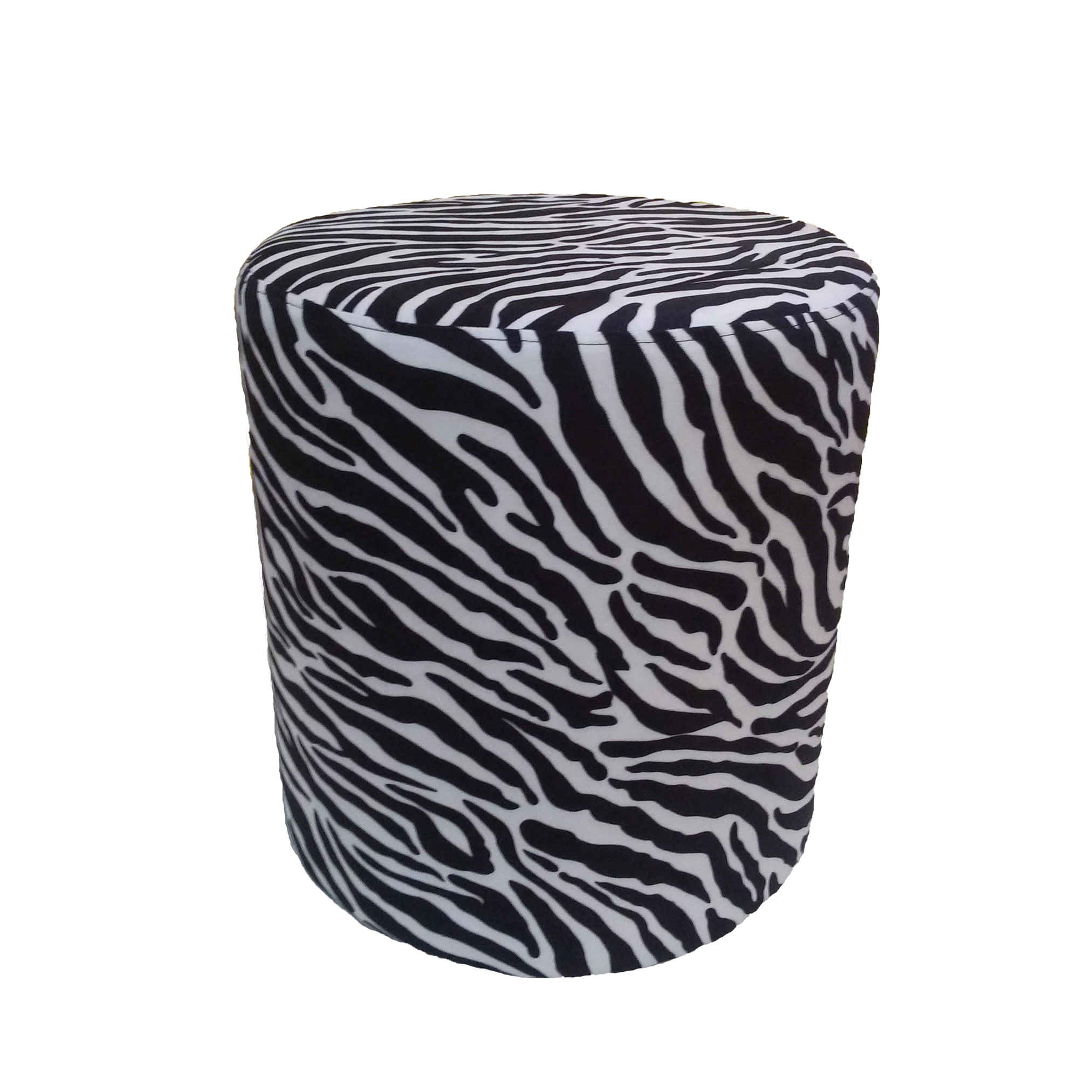 Price and Buy Round Velvet Pouf With Animal Design Model Zebra