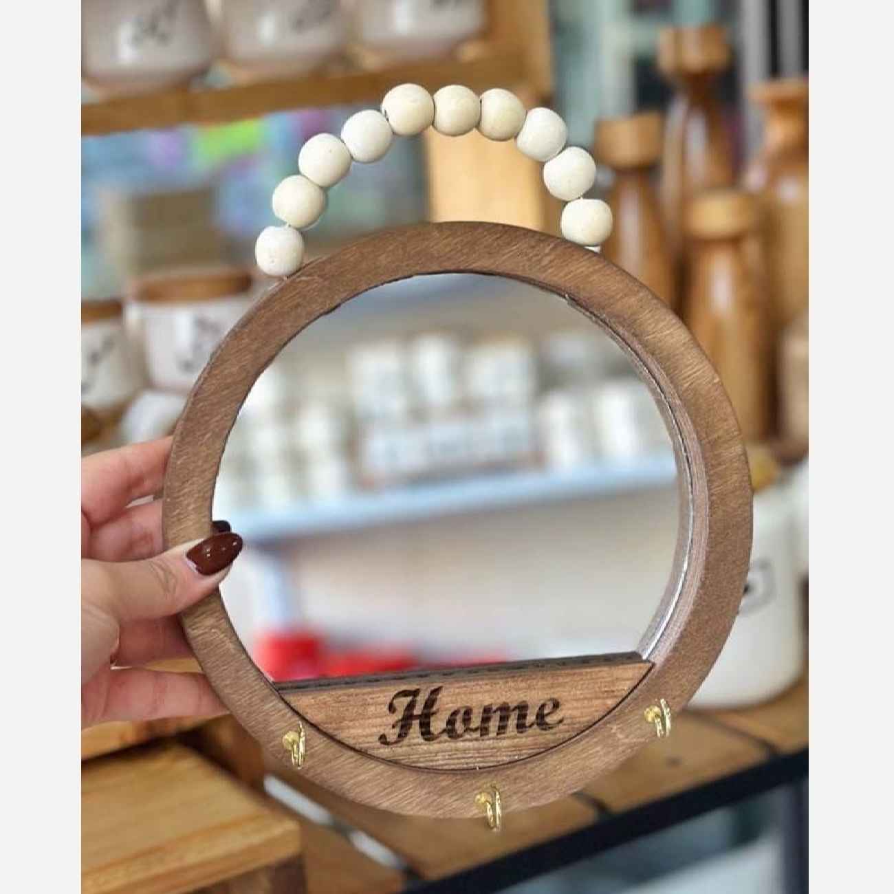 Price and Buy Round Wooden Mirror Key Holder – Stylish Circular Wall Organizer for Entryway_69033140d7d96.jpeg Price and Buy Round Wooden Mirror Key Holder – Stylish Circular Wall Organizer for Entryway - Image 1