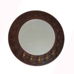 Price and Buy Rustic Dark Brown Wooden Mirror Key Rack – Chic & Functional Home Accent