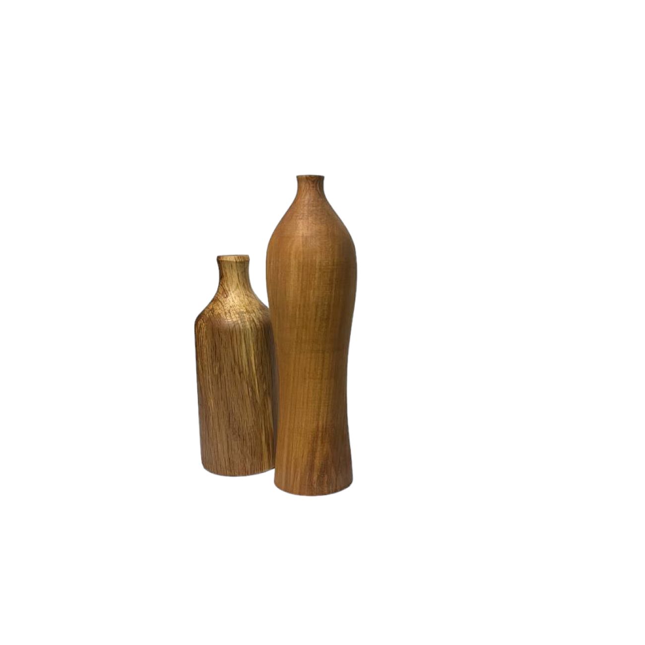 Price and Buy Rustic Decorative Single Stem Vase Made from Natural Solid Wood – Set of 2