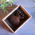 Price and Buy Rustic Hand-Carved Wooden Comb with Floral Tulip Design - Image 4