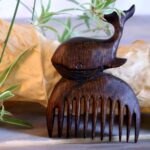 Price and Buy Rustic Hand-Carved Wooden Comb with Intricate Whale Design