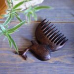 Price and Buy Rustic Hand-Carved Wooden Comb with Intricate Whale Design - Image 3