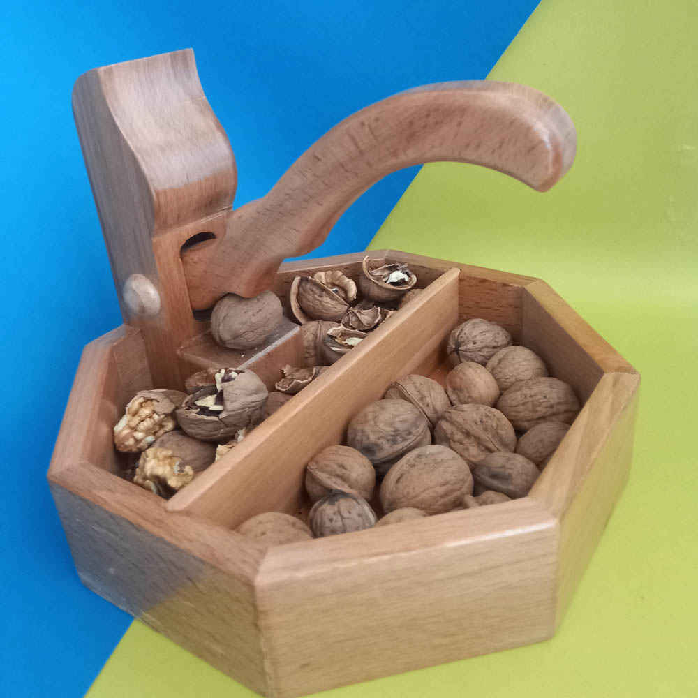 Price and Buy Rustic Lever Nutcracker – Handmade Beech Wood Nut Cracker for Strong, Easy Use - Image 4
