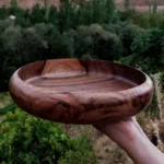 Price and Buy Rustic Walnut Wood Serving Barrel Bowl – Handcrafted for Kitchen,25 cm - Image 3