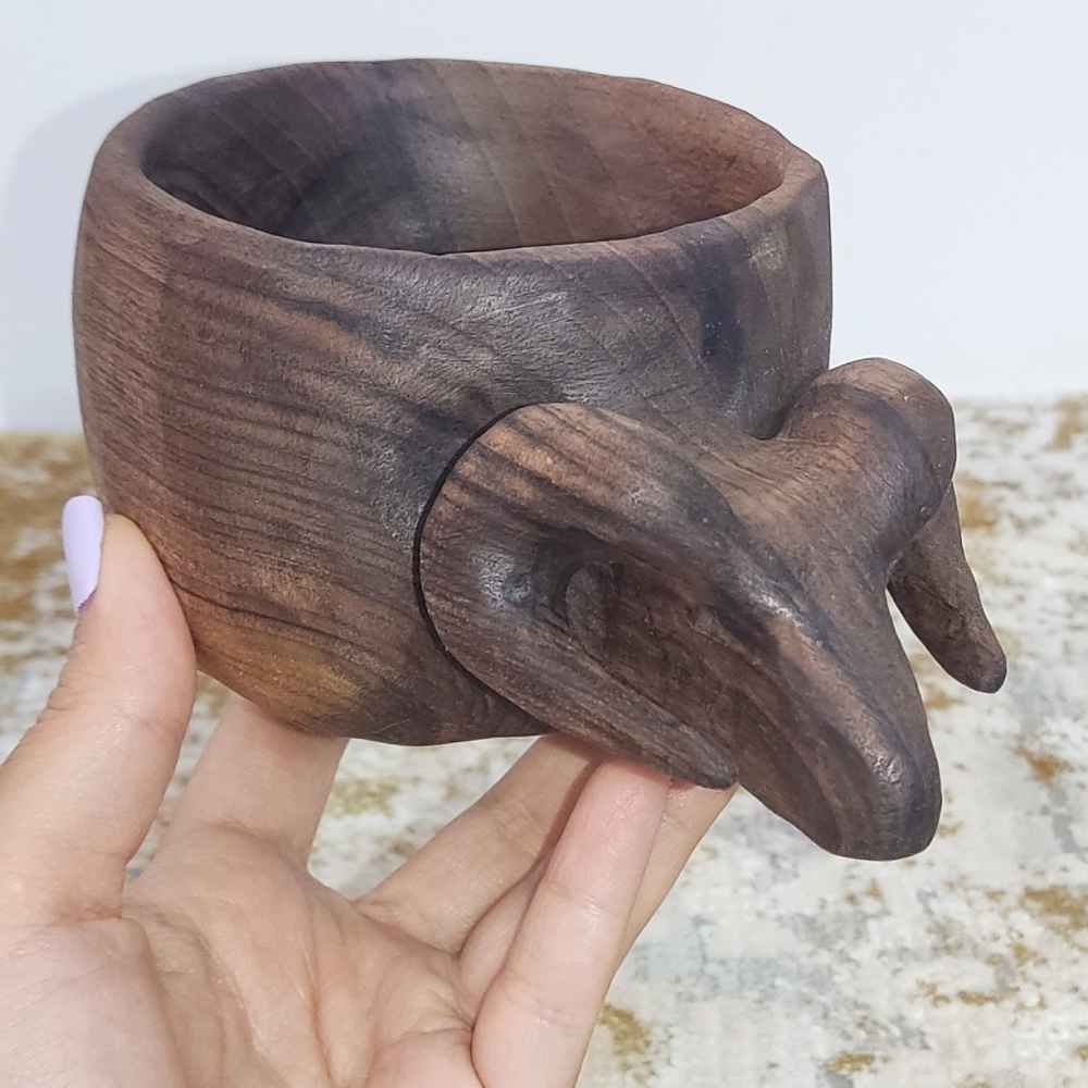 Price and Buy Rustic Wooden Cup – Handcrafted Camping Cup Model Buffalo - Image 3