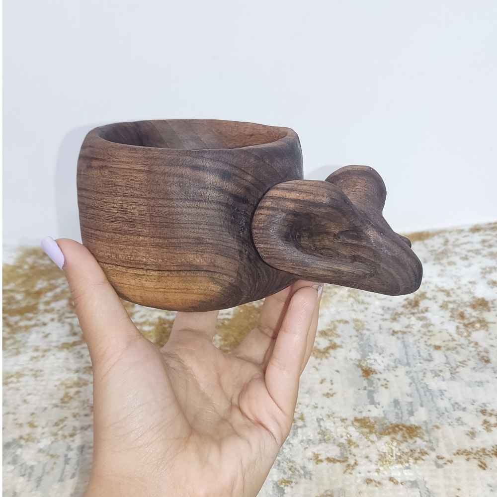Price and Buy Rustic Wooden Cup – Handcrafted Camping Cup Model Buffalo - Image 4