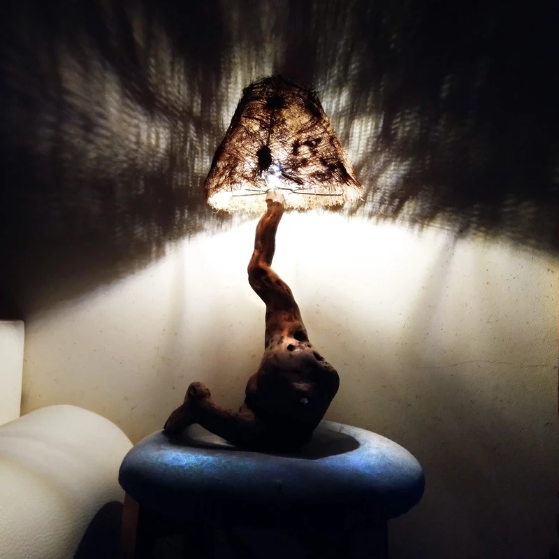 Price and Buy Rustic Wooden Log Table Lamp Handcrafted Elegance for Home Decor - Image 7