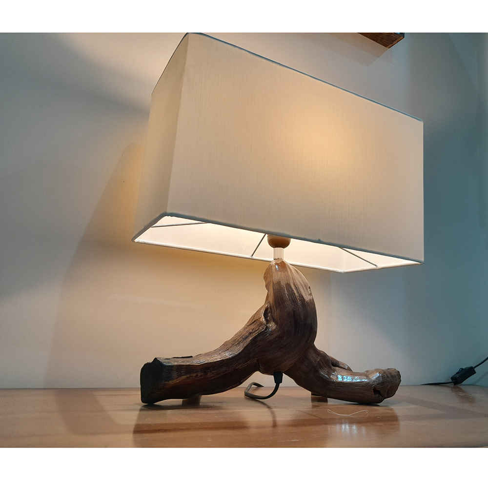 Price and Buy Rustic Wooden Log Table Lamp Handcrafted Fantasy Karismatic - Image 3