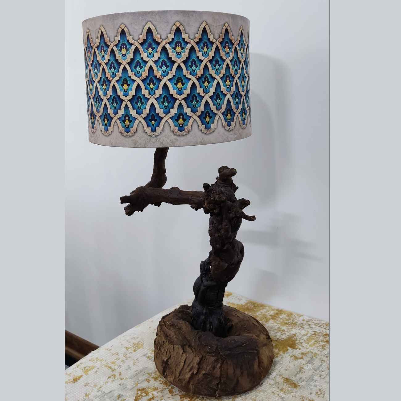 Price and Buy Rustic Wooden Log Table Lamp Natural Handcrafted - Image 4