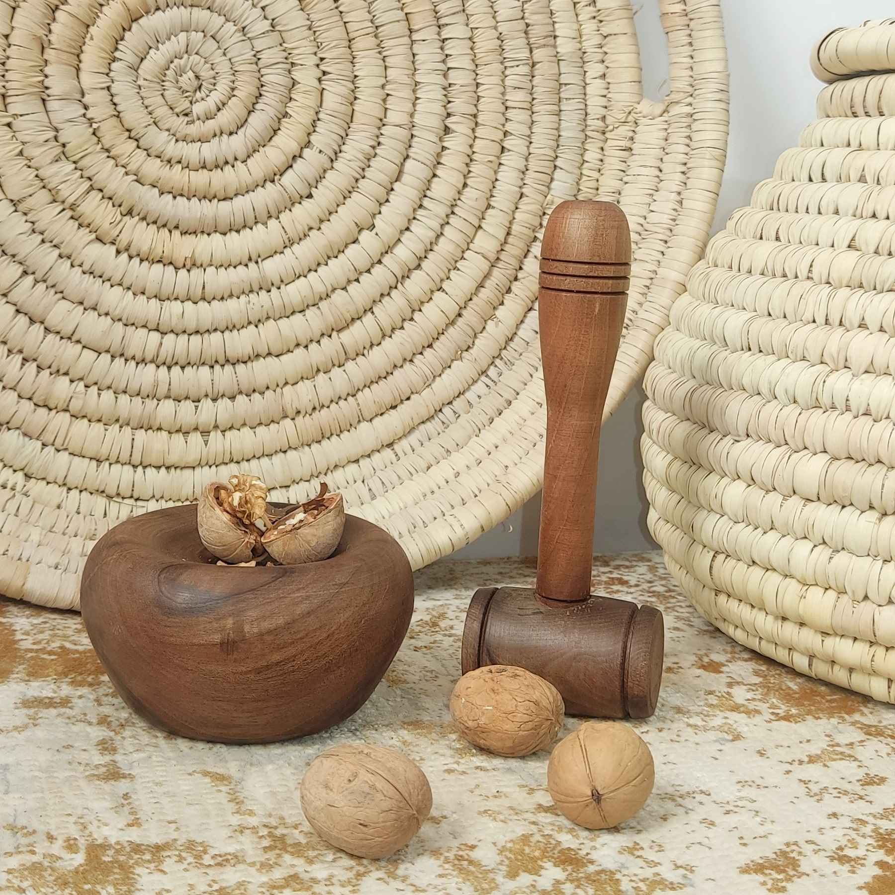 Price and Buy Rustic Wooden Nutcracker – Handmade Nut Bowl with Mallet for Traditional Nut Cracking - Image 3