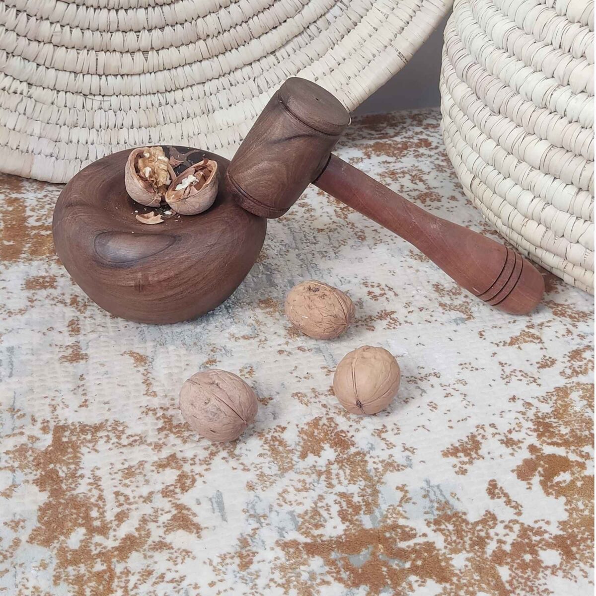 Price and Buy Rustic Wooden Nutcracker – Handmade Nut Bowl with Mallet for Traditional Nut Cracking - Image 4