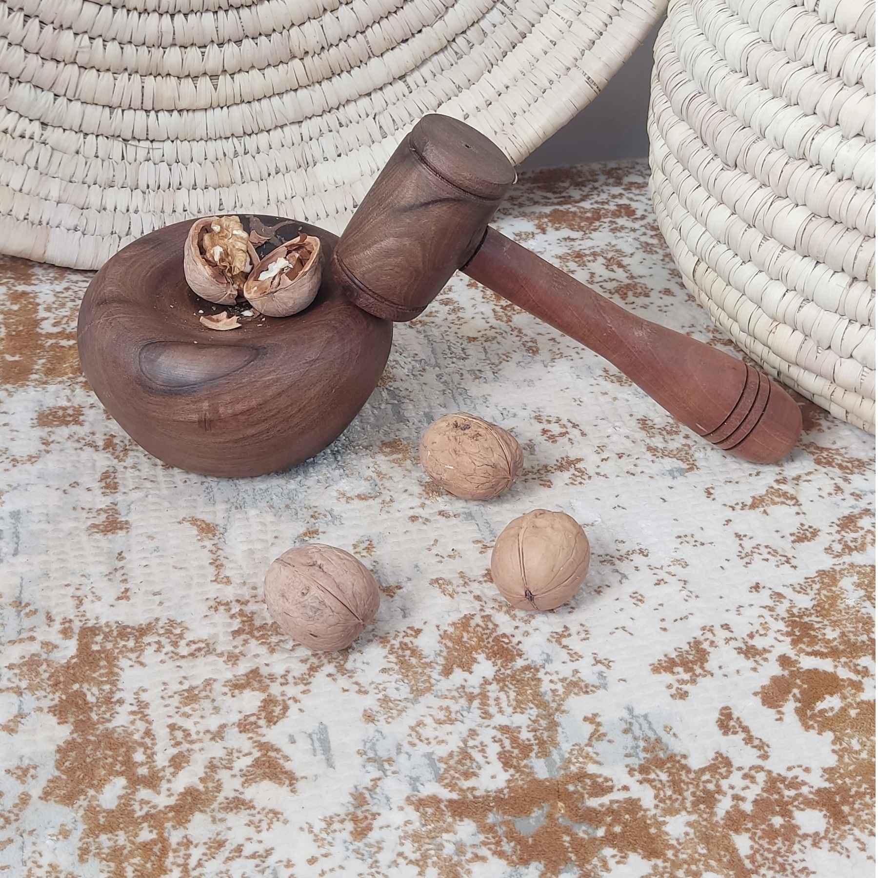 Price and Buy Rustic Wooden Nutcracker – Handmade Nut Bowl with Mallet for Traditional Nut Cracking - Image 4