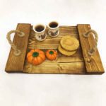 Price and Buy Rustic Wooden Tray with Jute Handles – Suitable for Coffee Tables - Image 3