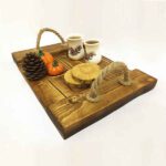 Price and Buy Rustic Wooden Tray with Jute Handles – Suitable for Coffee Tables - Image 5