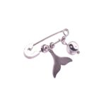 Price and Buy Safety Pin Brooch with Yin Yang & Mermaid Tail Design – Balance and Fantasy - Image 3