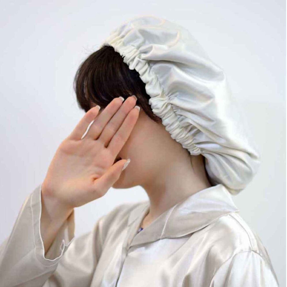 Price and Buy Satin Bonnet Sleeping Cap Luxury White for Women